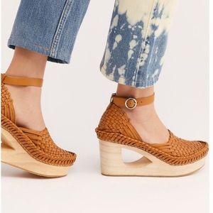 Free People Teagan Huarache woven wedged clog